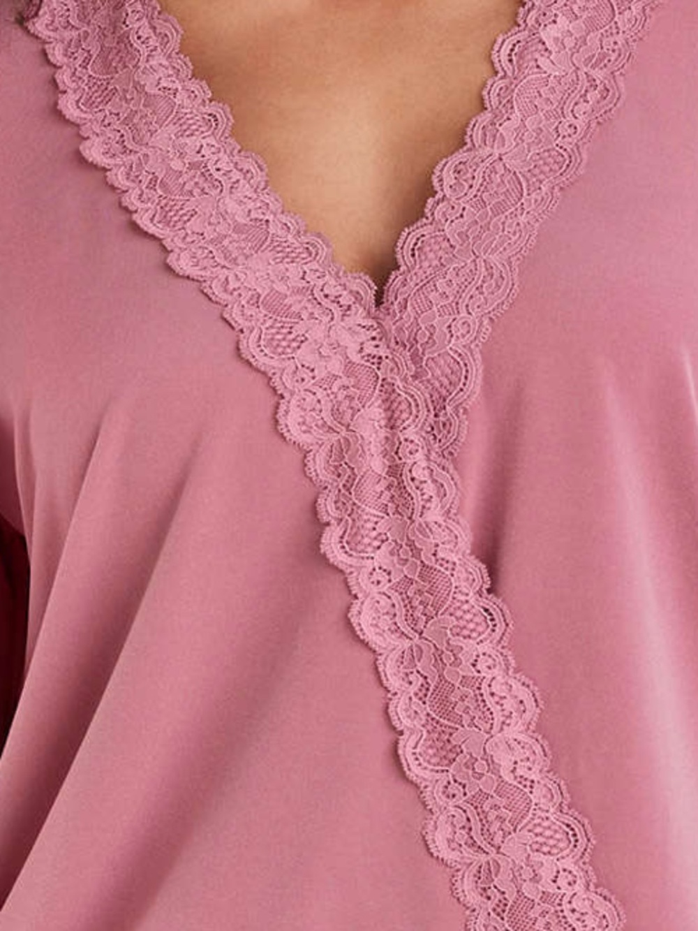 VENUS Faux Wrap Lace Trim Blouse - Heather Rose NEW - Picture 5 of 12